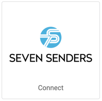 Seven Senders logo on tile with button that reads, Connect