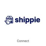 Shippie logo on square tile button that reads, "Connect".