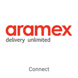 aramex logo. Button that reads, Connect