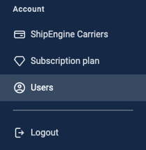 Users option selected under the Account section