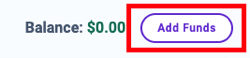 "Add Funds" button next to balance amount