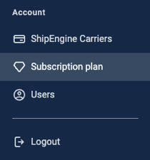 Subscription Plan option selected under the Account section