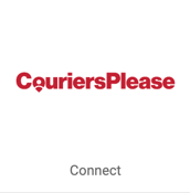 Couriers Please logo, on tile with button that reads, "Connect".