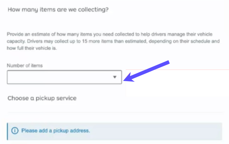 The drop-down menu for selecting the number of items is highlighted.