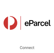 Australia Post eParcel logo. Button that reads, Connect
