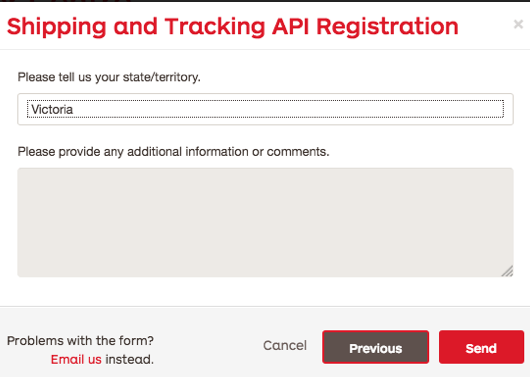 StarTrac API registration Territory selection