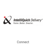 Intelliquick Delivery logo on tile with button that reads, "Connect".