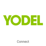 Yodel logo, button that reads, Connect