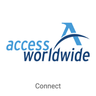 Access Worldwide logo with button that reads, Connect