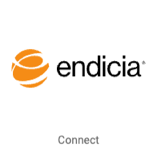 Endicia logo. Button that reads, Connect