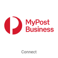 Australia Post MyPost Business logo. Button that reads, Connect