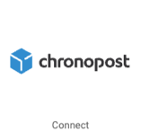 Chronopost logo on tile with button that reads, "Connect".