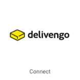 Delivengo logo on square tile button that sreads, "Connect"