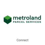 Metroland Parcel Services logo on tile with button that reads, "Connect".