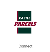 Freightways: Castle Parcels logo. Connect button links to connection popup