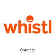 Whistl logo. Button that reads, Connect