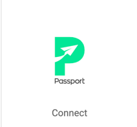 Passport logo on tile with button that reads, "Connect".